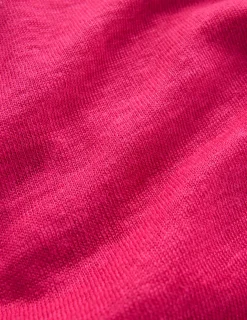 Boden Pulls & Gilets-T-shirt boutonné Agnes en lin Rose pivoine