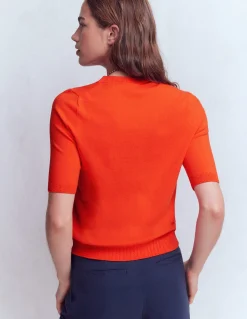 Boden Tenues De Travail|Pulls & Gilets-T-shirt col rond Emilia en coton Orange coucher de soleil