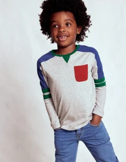 Boden Tops & T-Shirts-T-shirt colourblock Colourblock gris chiné