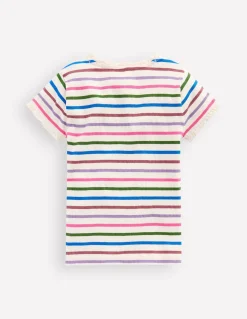 Boden Tops & T-Shirts-T-shirt côtelé à manches courtes À Rayures Multicolores