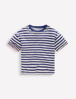 Boden Tops & T-Shirts-T-shirt décontracté brodé Bleu Marine