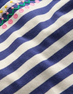 Boden Tops & T-Shirts-T-shirt décontracté brodé Bleu Marine