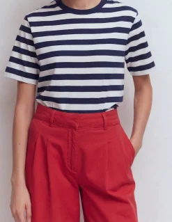 Boden Tops & T-Shirts-T-shirt décontracté en coton Bleu Marine/Ivoire