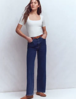 Boden Tenues De Travail|Tops & T-Shirts-T-shirt double épaisseur à col carré Blanc