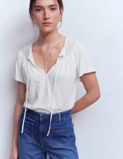 Boden Tops & T-Shirts-T-shirt Edi à détails Blanc