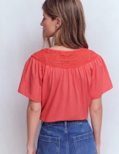 Boden Tops & T-Shirts-T-shirt Edi à détails Rose porcelaine