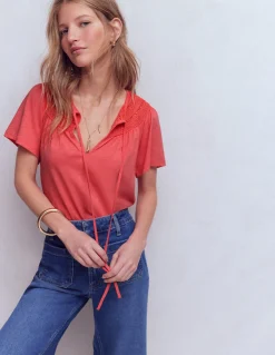 Boden Tops & T-Shirts-T-shirt Edi à détails Rose porcelaine