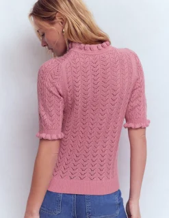 Boden Pulls & Gilets-T-shirt Eloise à volants Orchideenrosa