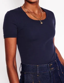 Boden Tops & T-Shirts-T-shirt essentiel en jersey Bleu Marine, Petits Pois