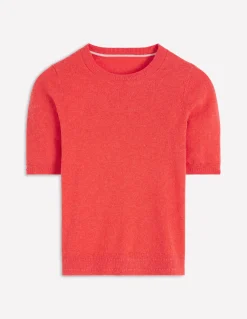 Boden Cachemire|Pulls & Gilets-T-shirt Eva en cachemire Orange ardent chiné