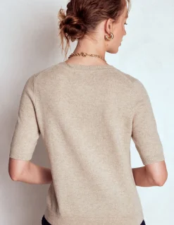 Boden Cachemire|Tenues De Travail-T-shirt Eva en cachemire Chinchilla Chiné