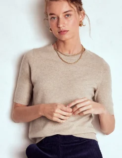 Boden Cachemire|Tenues De Travail-T-shirt Eva en cachemire Chinchilla Chiné