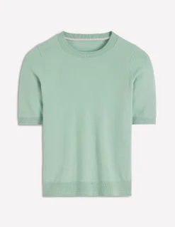 Boden Cachemire|Tenues De Travail-T-shirt Eva en cachemire Bleu céladon