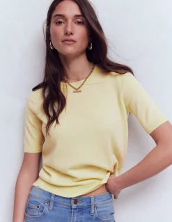 Boden Tenues De Travail|Pulls & Gilets-T-shirt Eva en cachemire Jaune grès