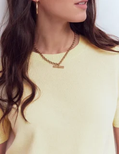 Boden Tenues De Travail|Pulls & Gilets-T-shirt Eva en cachemire Jaune grès