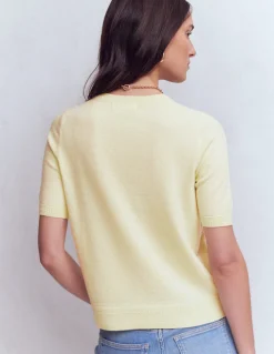 Boden Tenues De Travail|Pulls & Gilets-T-shirt Eva en cachemire Jaune grès