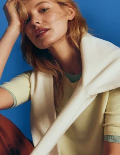 Boden Tenues De Travail|Pulls & Gilets-T-shirt Eva en cachemire Jaune grès