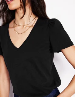 Boden Tops & T-Shirts-T-shirt flammé Sophie à col V Noir