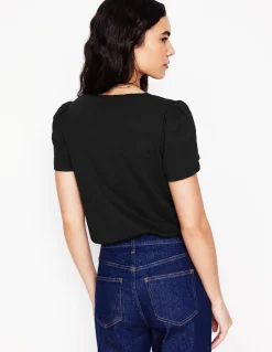 Boden Tops & T-Shirts-T-shirt flammé Sophie à col V Noir