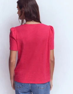 Boden Tops & T-Shirts-T-shirt flammé Sophie à col V Rose virtuel