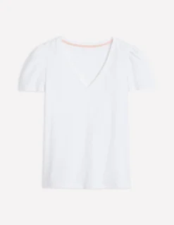Boden Tops & T-Shirts-T-shirt flammé Sophie à col V Blanc