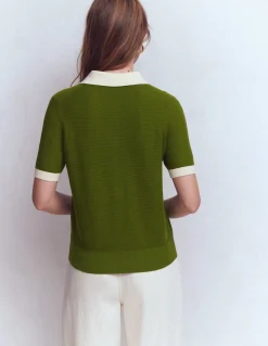 Boden Pulls & Gilets-T-shirt Grace colourblock Vert promenade