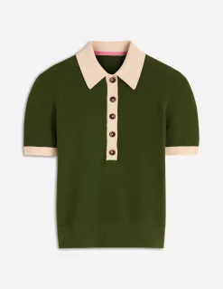 Boden Pulls & Gilets-T-shirt Grace colourblock Vert promenade