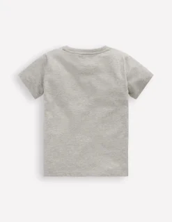 Boden Tops & T-Shirts-T-shirt graphique à manches courtes Dinosaures gris chiné