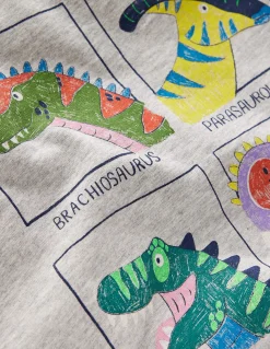 Boden Tops & T-Shirts-T-shirt graphique à manches courtes Dinosaures gris chiné