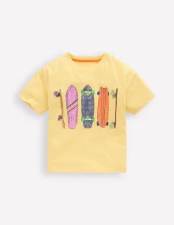 Boden Tops & T-Shirts-T-shirt graphique délavé Skateboards jaune délavé