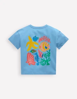 Boden Tops & T-Shirts-T-shirt imprimé à manches courtes Vie marine bleu