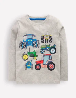 Boden Tops & T-Shirts-T-shirt imprimé à manches longues Gris Chiné Tracteur