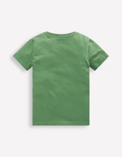 Boden Tops & T-Shirts-T-shirt manches courtes à appliqué Voiture de course vert saule