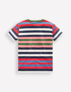 Boden Tops & T-Shirts-T-shirt manches courtes pour tous les jours Rayé multi bleu marine, rouge et bleu