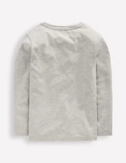 Boden Tops & T-Shirts-T-shirt manches longues à appliqué Insecte gris