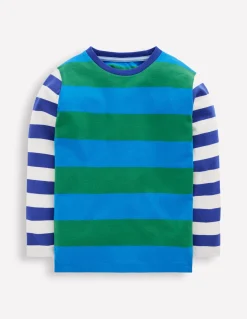 Boden Tops & T-Shirts-T-shirt manches longues à motif pêle-mêle Bleu/vert/orange