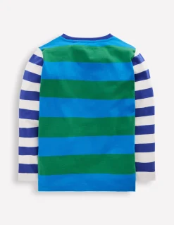 Boden Tops & T-Shirts-T-shirt manches longues à motif pêle-mêle Bleu/vert/orange