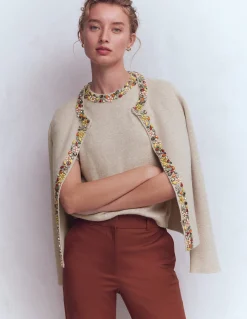 Boden Ensembles Assortis|Pulls & Gilets-T-shirt ornementé Chinchilla Chiné