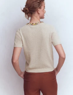 Boden Ensembles Assortis|Pulls & Gilets-T-shirt ornementé Chinchilla Chiné