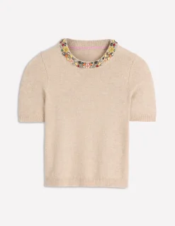 Boden Ensembles Assortis|Pulls & Gilets-T-shirt ornementé Chinchilla Chiné