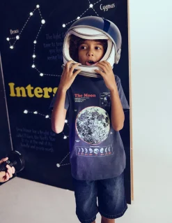 Boden Tops & T-Shirts-T-shirt phosphorescent Lune indigo chiné vintage