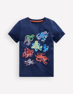 Boden Tops & T-Shirts-T-shirt phosphorescent Pieuvre bleu médiéval