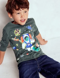 Boden Tops & T-Shirts-T-shirt phosphorescent à manches longues Astronaute fantôme