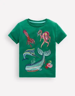 Boden Tops & T-Shirts-T-shirt phosphorescent à super surpiqûres Vert alpin