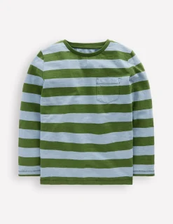 Boden Tops & T-Shirts-T-shirt pour tous les jours à manches longues Bleu glacier/vert brocoli