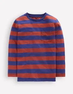 Boden Tops & T-Shirts-T-shirt pour tous les jours à manches longues Bleu tribord/marron châtaigne