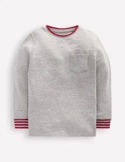 Boden Tops & T-Shirts-T-shirt semi-épais cosy Gris chiné