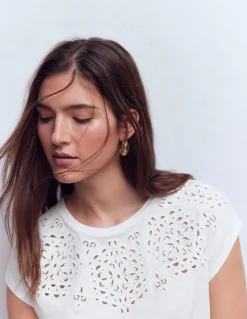 Boden Tops & T-Shirts-T-shirt Willow à broderie anglaise Blanc brillant