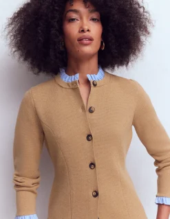 Boden Tenues De Travail|Pulls & Gilets-Veste ajustée Joanna en maille Camel chiné