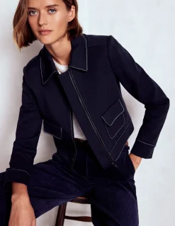 Boden Tenues De Travail|Manteaux & Vestes-Veste avec poches plaquées zippées Bleu marine